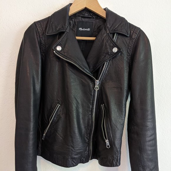 Madewell Washed Leather Motorcycle Jacket - Picture 2 of 8